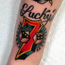 Lucky NR 7 tatuering, Lucky NR 7 Tattoo.