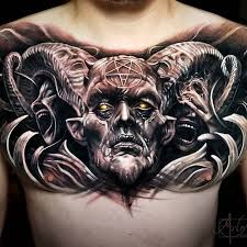 Djävuen tatuering, Devil tattoo.