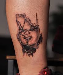 Chucky tatuering, Chucky tattoo.