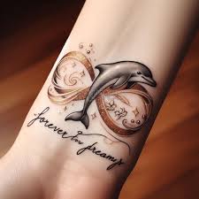 Delfin tatuering, Dolphin tattoo.