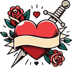 Hjärtan tatuering, Heart tattoo.