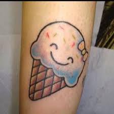 Glass tatuering, Ice cream tattoo.
