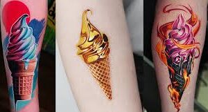 Glass tatuering, Ice cream tattoo.