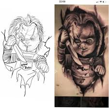 Chucky tatuering, Chucky tattoo.