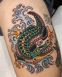 Krokodil, alligator tatuering, crocodile, alligator tattoo.