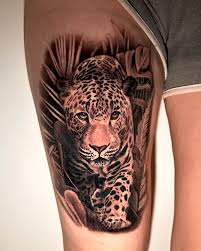 Leopard tattoo, leopard tatuering.