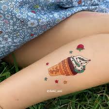 Glass tatuering, Ice cream tattoo.