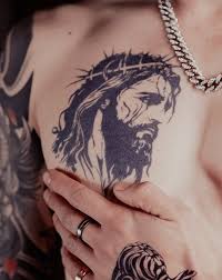 Jesus tatuering, Jesus tattoo.