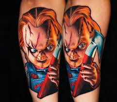 Chucky tatuering, Chucky tattoo.