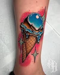Glass tatuering, Ice cream tattoo.