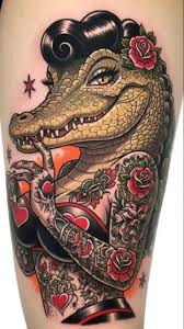 Krokodil, alligator tatuering, crocodile, alligator tattoo.