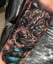 Leopard tattoo, leopard tatuering.