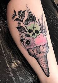 Glass tatuering, Ice cream tattoo.
