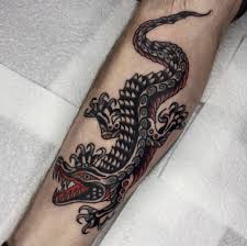 Krokodil, alligator tatuering, crocodile, alligator tattoo.