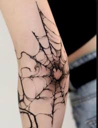 Spindel väv tatuering, Spider web tattoo.
