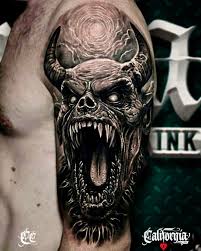 Djävuen tatuering, Devil tattoo.