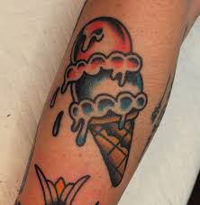 Glass tatuering, Ice cream tattoo.