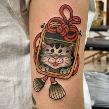 Katt tatuering, Cat tattoo.