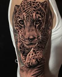 Leopard tattoo, leopard tatuering.