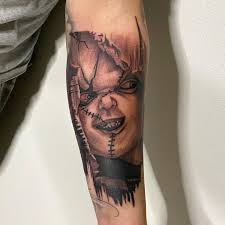 Chucky tatuering, Chucky tattoo.