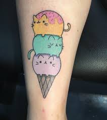 Glass tatuering, Ice cream tattoo.