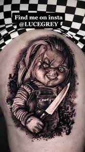 Chucky tatuering, Chucky tattoo.