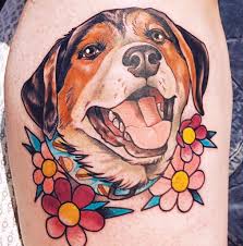 Hund tatuering, Dog tattoo.