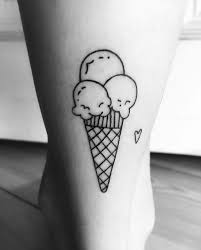 Glass tatuering, Ice cream tattoo.