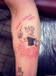 Karl alfred tatuering, Popeye tattoo.