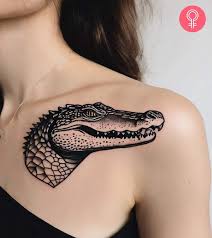 Krokodil, alligator tatuering, crocodile, alligator tattoo.