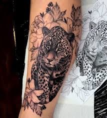 Leopard tattoo, leopard tatuering.