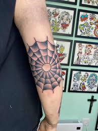 Spindel väv tatuering, Spider web tattoo.