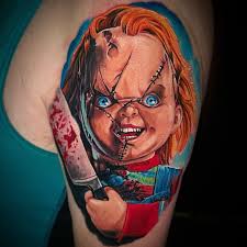 Chucky tatuering, Chucky tattoo.
