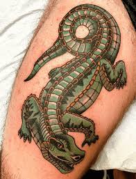 Krokodil, alligator tatuering, crocodile, alligator tattoo.