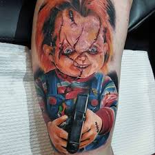 Chucky tatuering, Chucky tattoo.