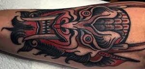 Djävuen tatuering, Devil tattoo.