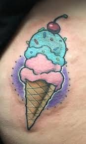 Glass tatuering, Ice cream tattoo.