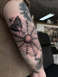 Spindel väv tatuering, Spider web tattoo.