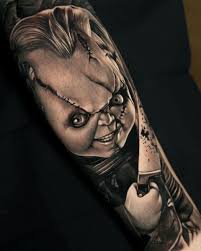 Chucky tatuering, Chucky tattoo.