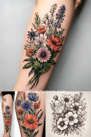 Blommor tatuering, Flowers tattoo.