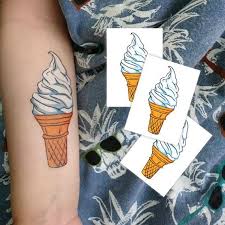 Glass tatuering, Ice cream tattoo.