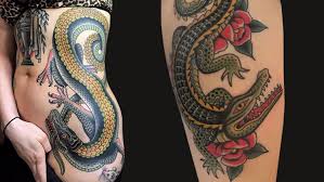 Krokodil, alligator tatuering, crocodile, alligator tattoo.