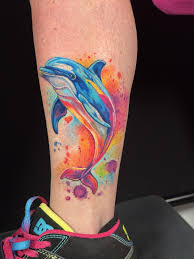 Delfin tatuering, Dolphin tattoo.