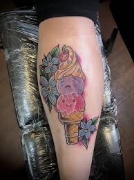 Glass tatuering, Ice cream tattoo.