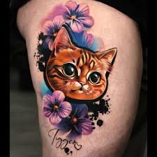 Katt tatuering, Cat tattoo.