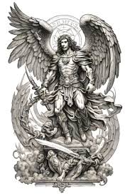 Mikael dräper lucifer tatuering, Michael slay lucifer tattoo.