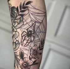 Spindel väv tatuering, Spider web tattoo.