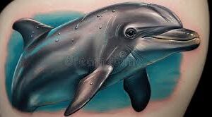 Delfin tatuering, Dolphin tattoo.