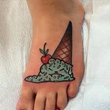 Glass tatuering, Ice cream tattoo.
