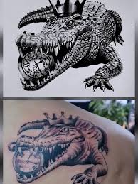 Krokodil, alligator tatuering, crocodile, alligator tattoo.